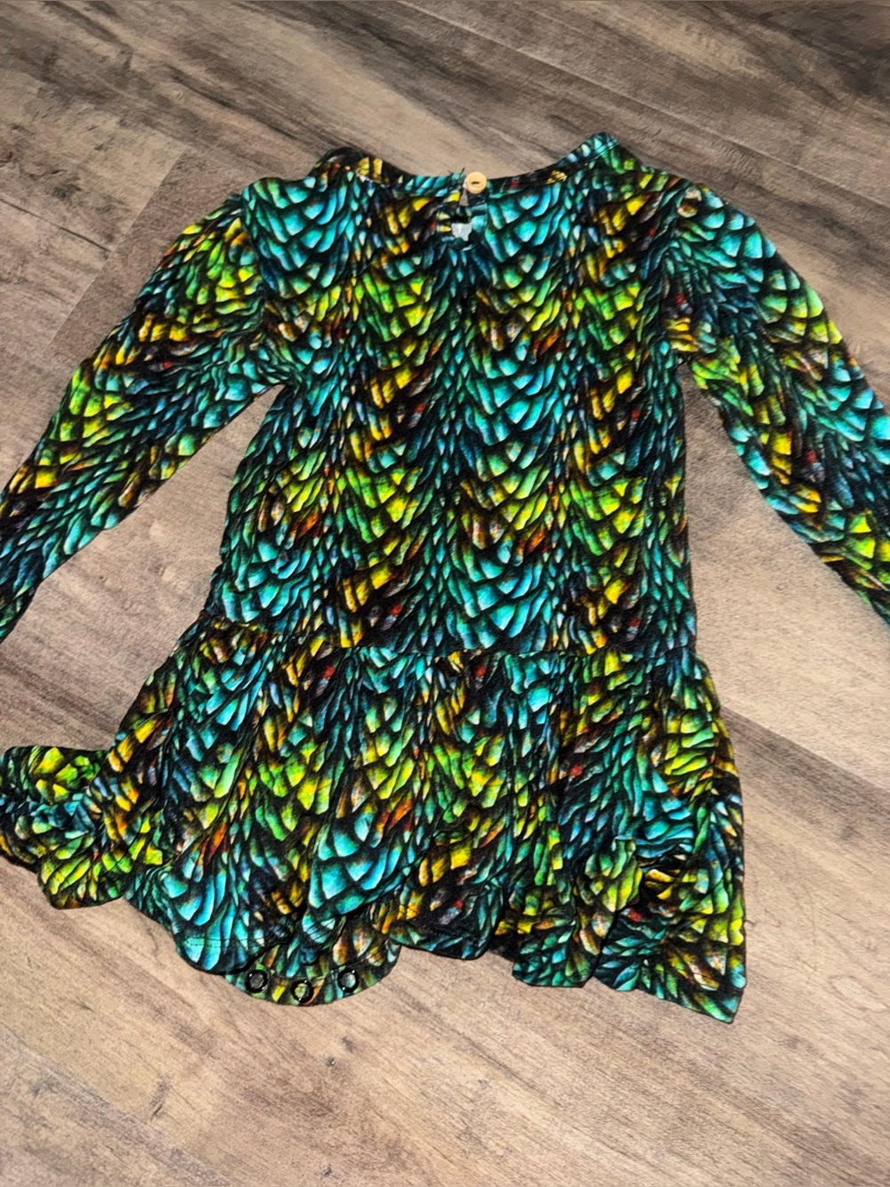 Bums & Roses Game of Thrones Dragon Scale Twirl Bodysuit Dress 2T